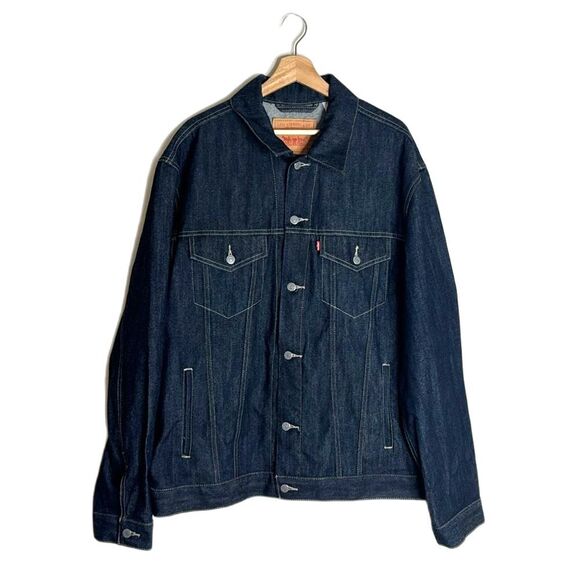Levis Mens Denim Trucker Jacket Collared Buttondown Outerwear Coat size 2XL - Picture 1 of 11